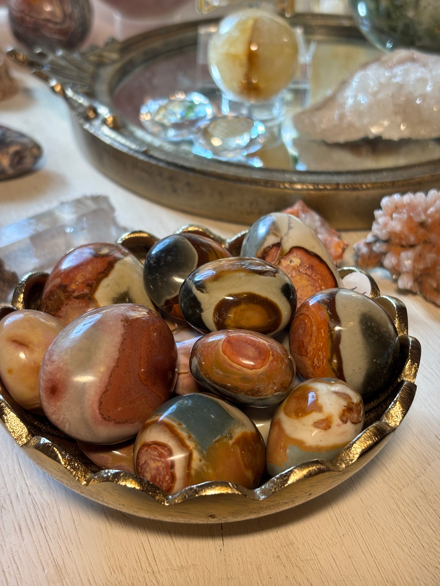 Polychrome Jasper Palm Stone SET - BUNDLE OF 3