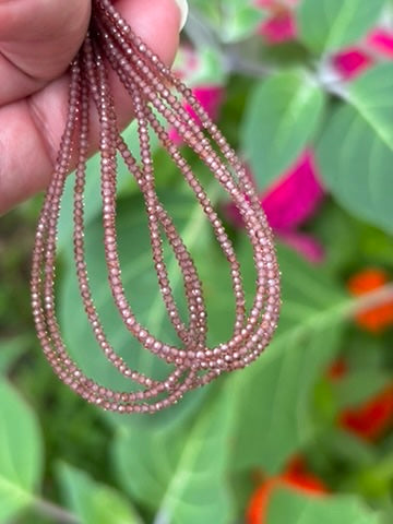 Pink Garnet AAA Faceted Gemstone Necklace - 925 Sterling Silver clasp