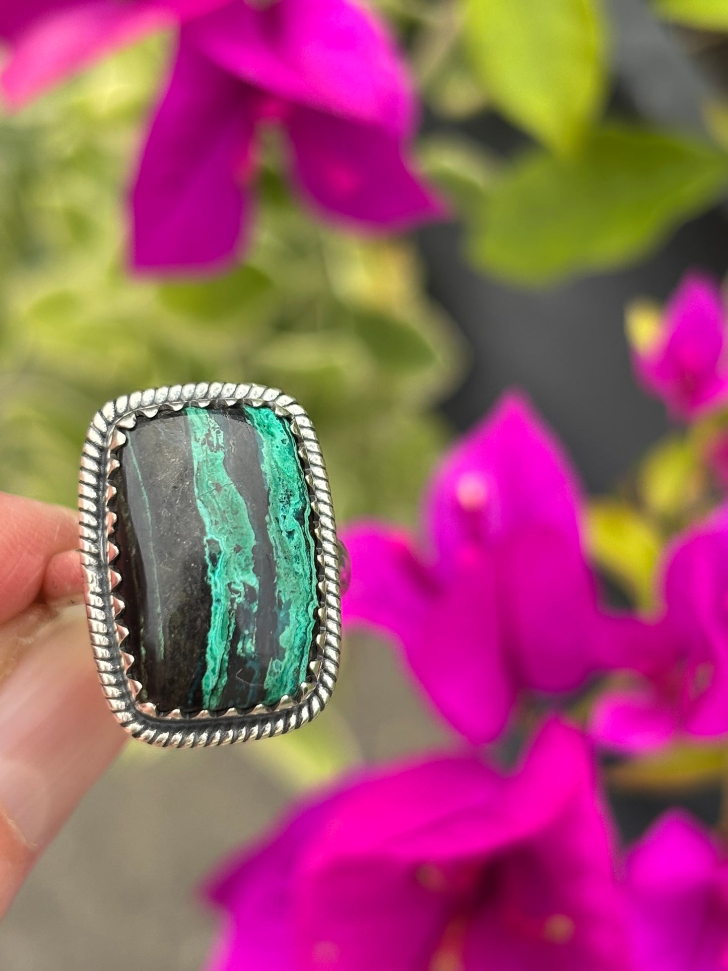 Malachite Chrysocolla Ring size 7