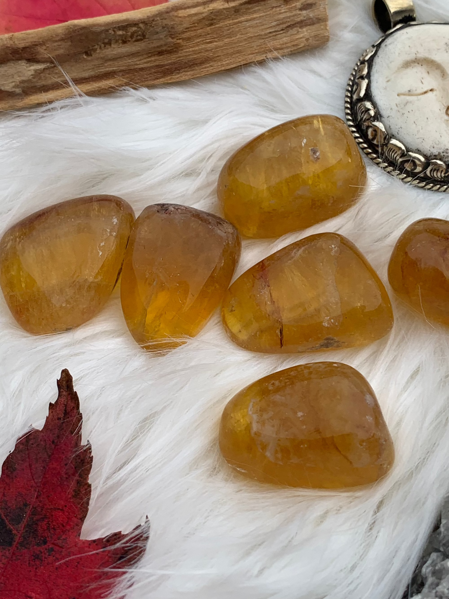 Yellow Fluorite tumbles