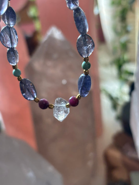 The Divine Channel | Herkimer Diamond • Pink Tourmaline • Iolite • Turquoise