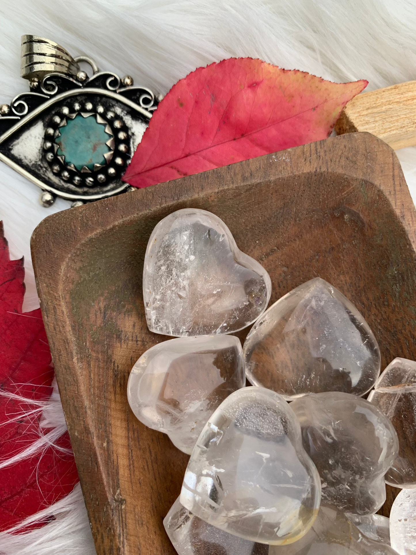 Quartz - Heart - Smokey Quartz | Clear Quartz