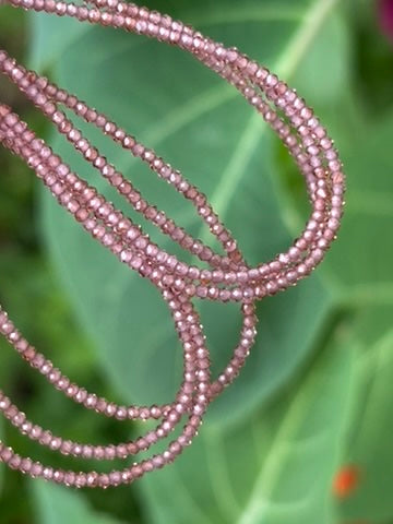 Pink Garnet AAA Faceted Gemstone Necklace - 925 Sterling Silver clasp