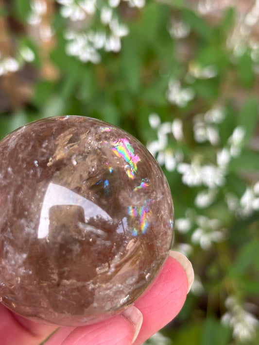 Lemurian Smokey Quartz Sphere - Brazil