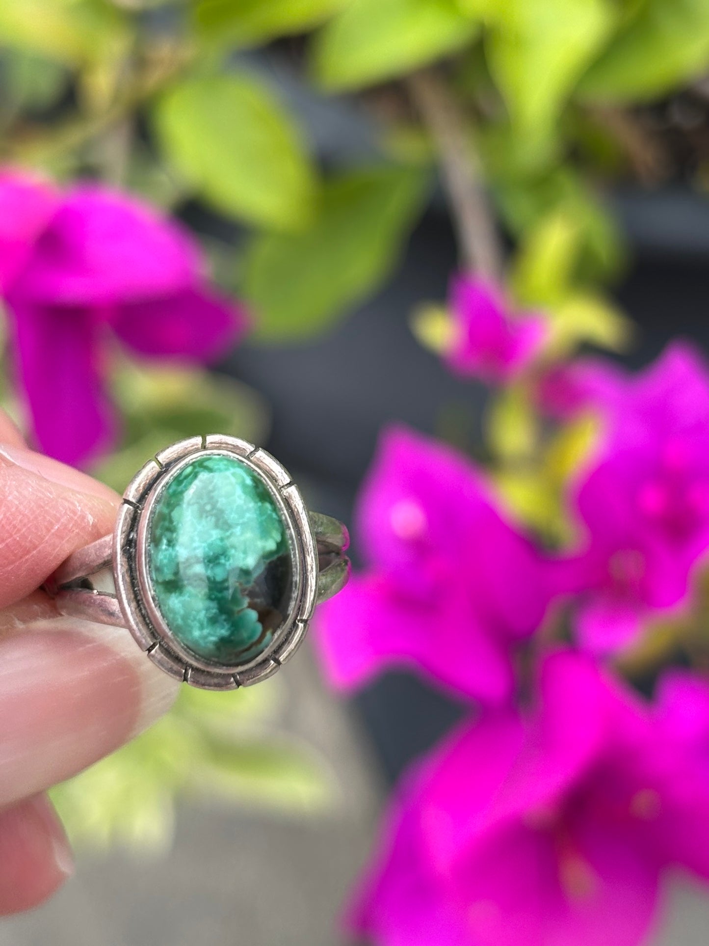 Turquoise with Malachite Ring size 6
