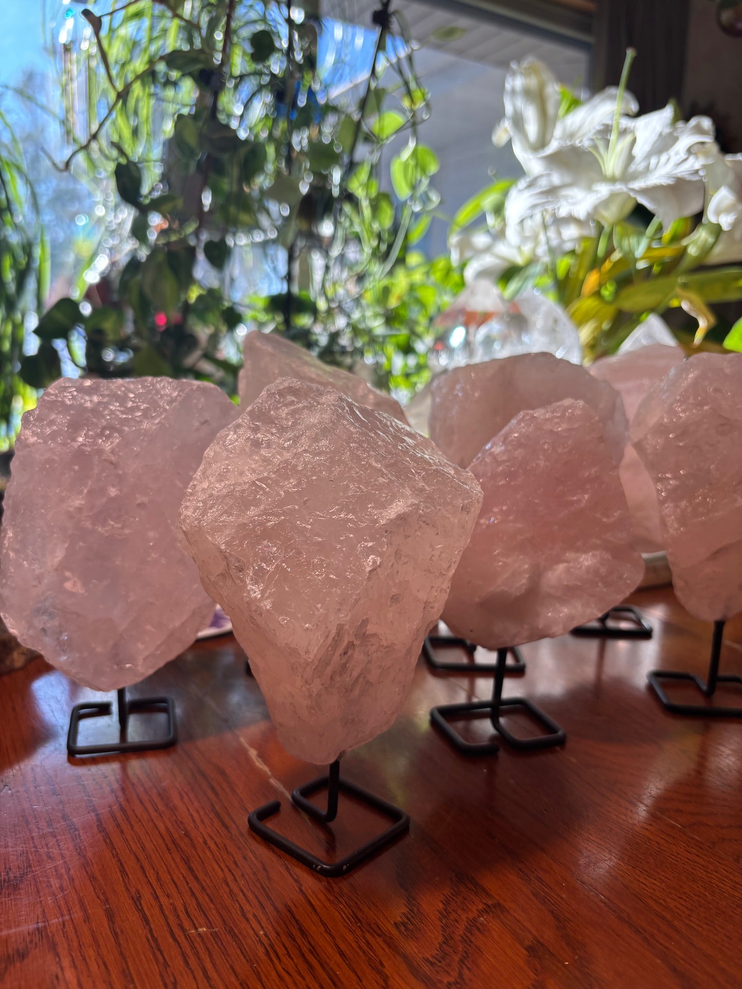 Rose Quartz - natural on stand