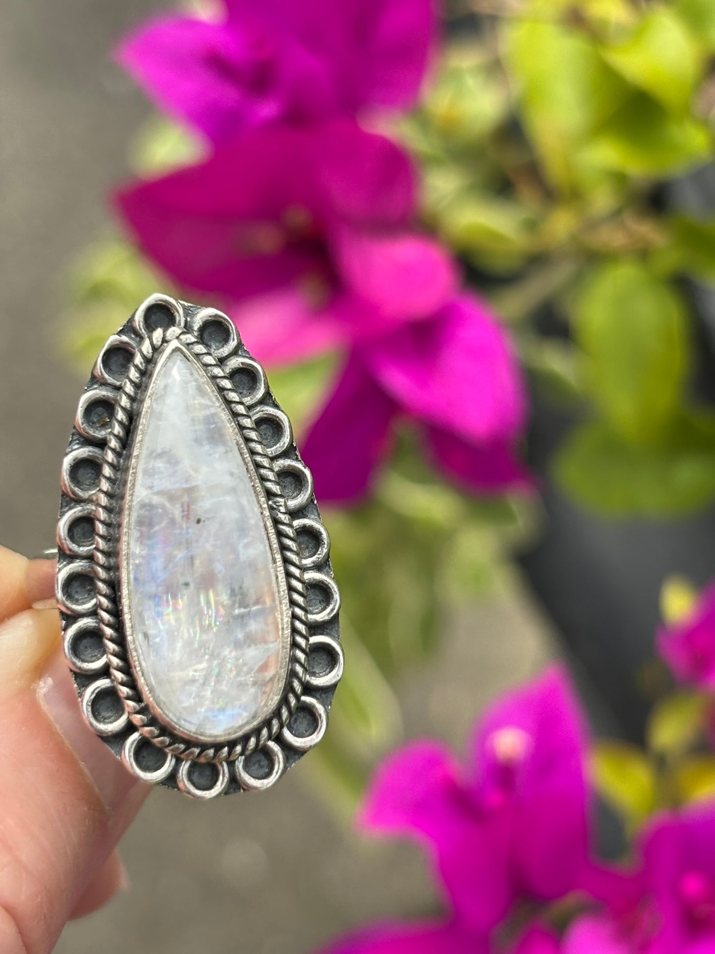 Rainbow Moonstone Ring size 9