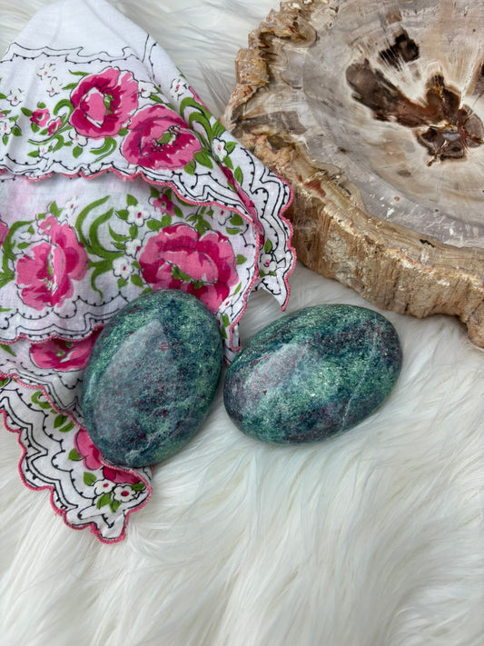 Ruby Kyanite Fuchsite - Palm Stone | India