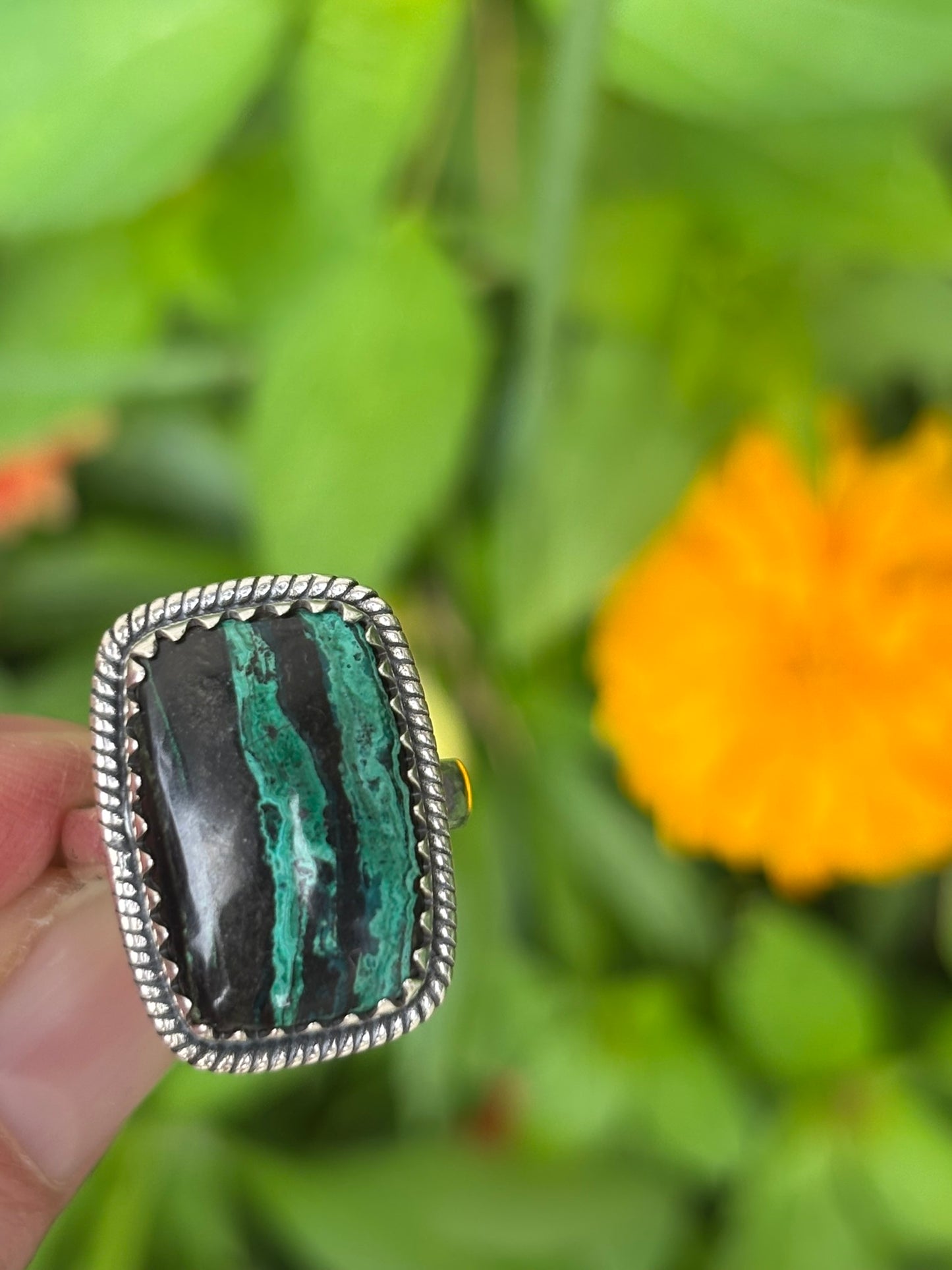 Malachite Chrysocolla Ring size 7