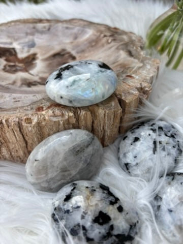 Rainbow Moonstone - Palm Stone | India