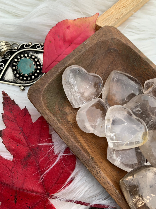 Quartz - Heart - Smokey Quartz | Clear Quartz