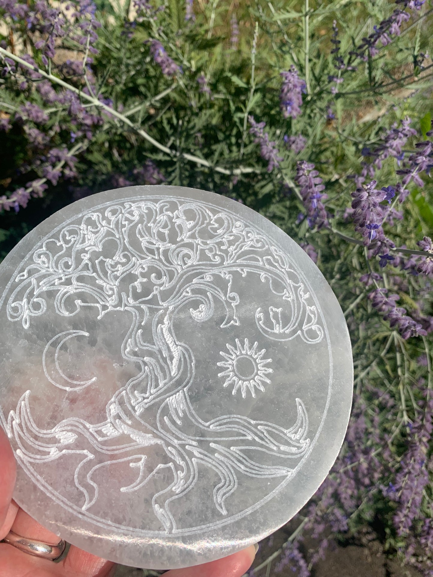 Selenite Tree of Life | Charging Plate - Grid
