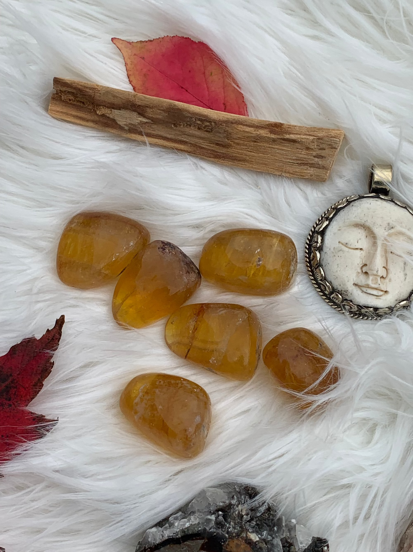 Yellow Fluorite tumbles