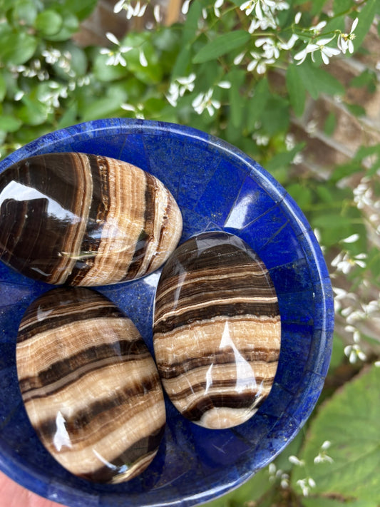 Chocolate Calcite - Palm Stone | Pakistan