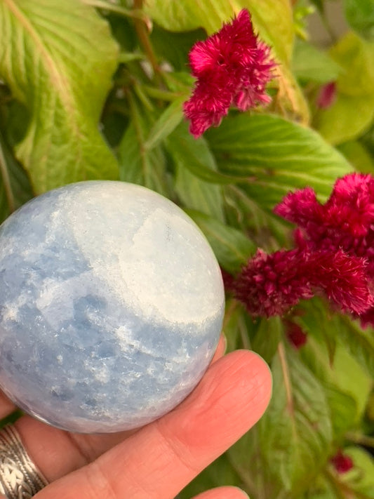 Blue Calcite Sphere - Madagascar