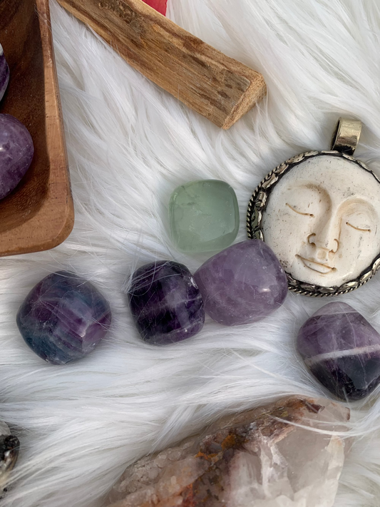 Rainbow Fluorite - tumbles - large