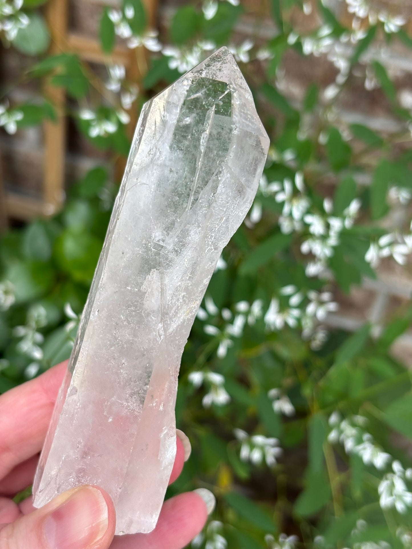 Lemurian Quartz Point - Chlorite - Twin with Key