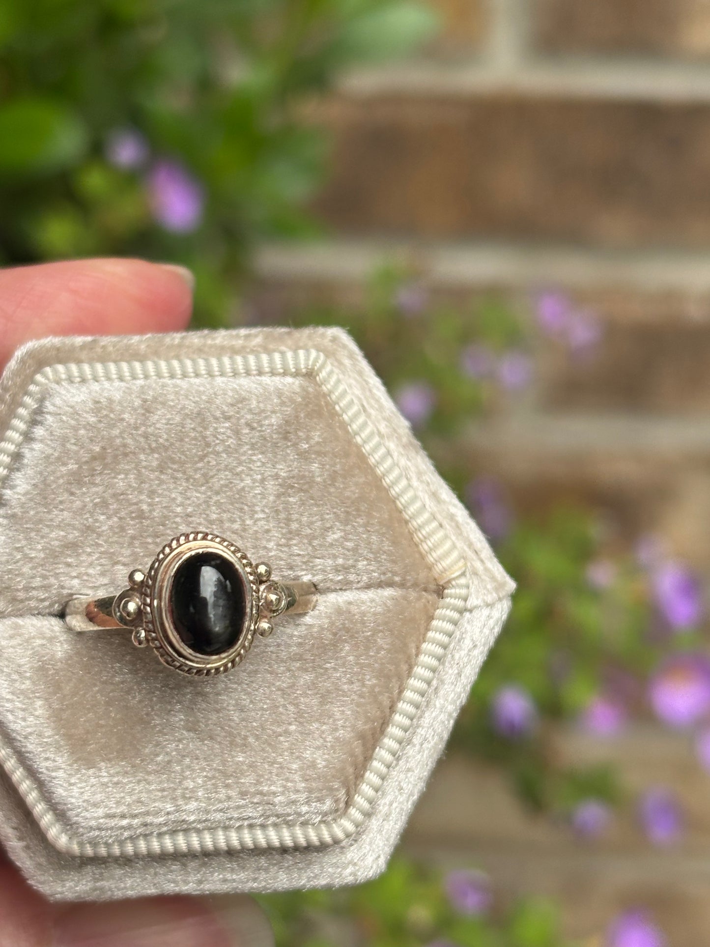 Black Star Diopside Ring Size 6.75