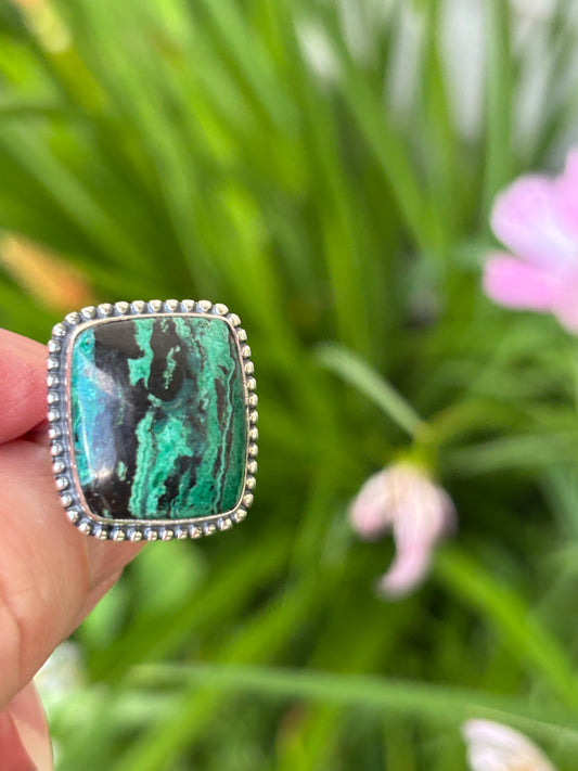 Malachite Chrysocolla Ring size 8