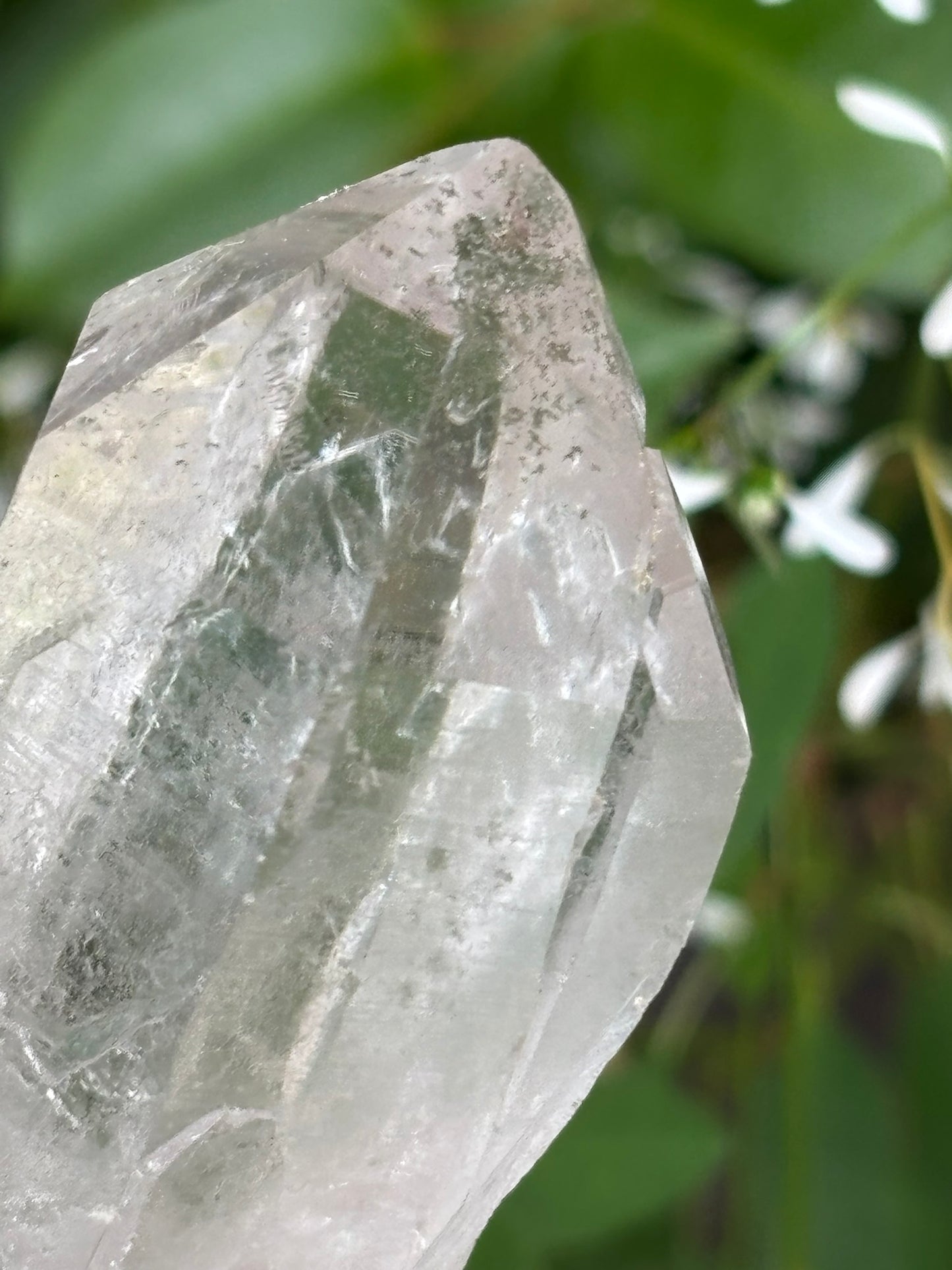 Lemurian Quartz Point - Chlorite - Twin with Key