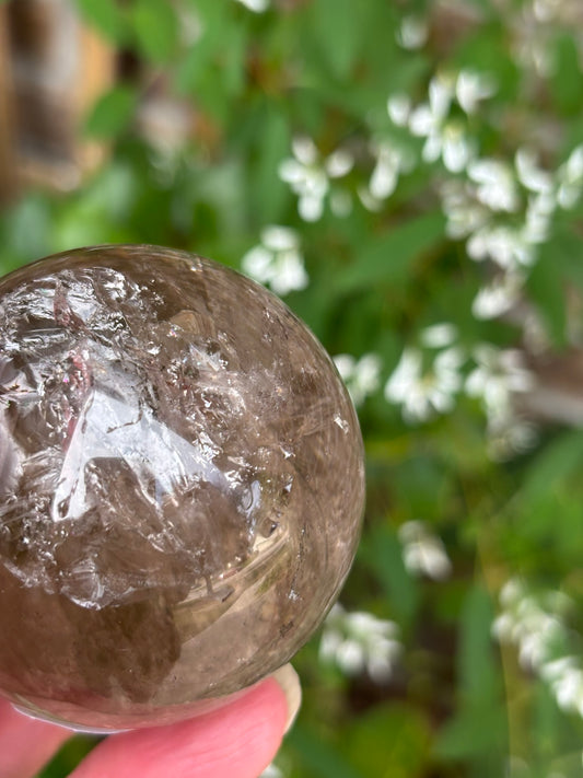 Lemurian Smokey Quartz Sphere - Brazil
