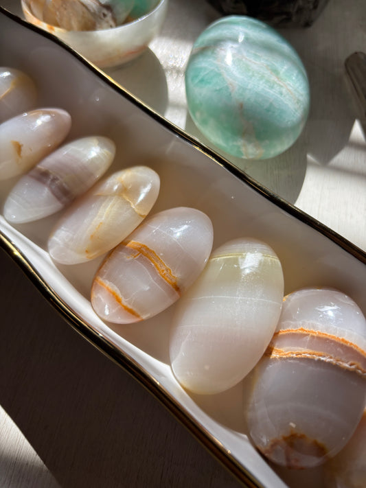 Watermelon Calcite - Palm Stone - Pakistan