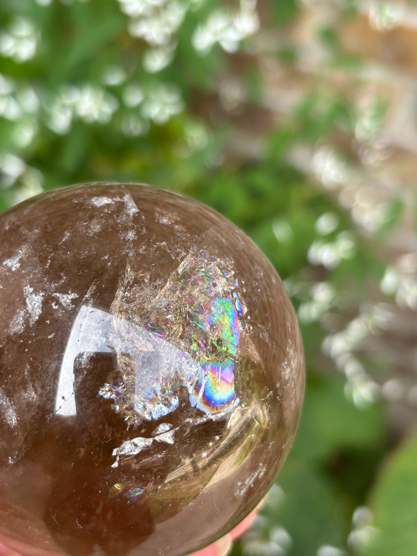 Lemurian Smokey Quartz Sphere - Brazil