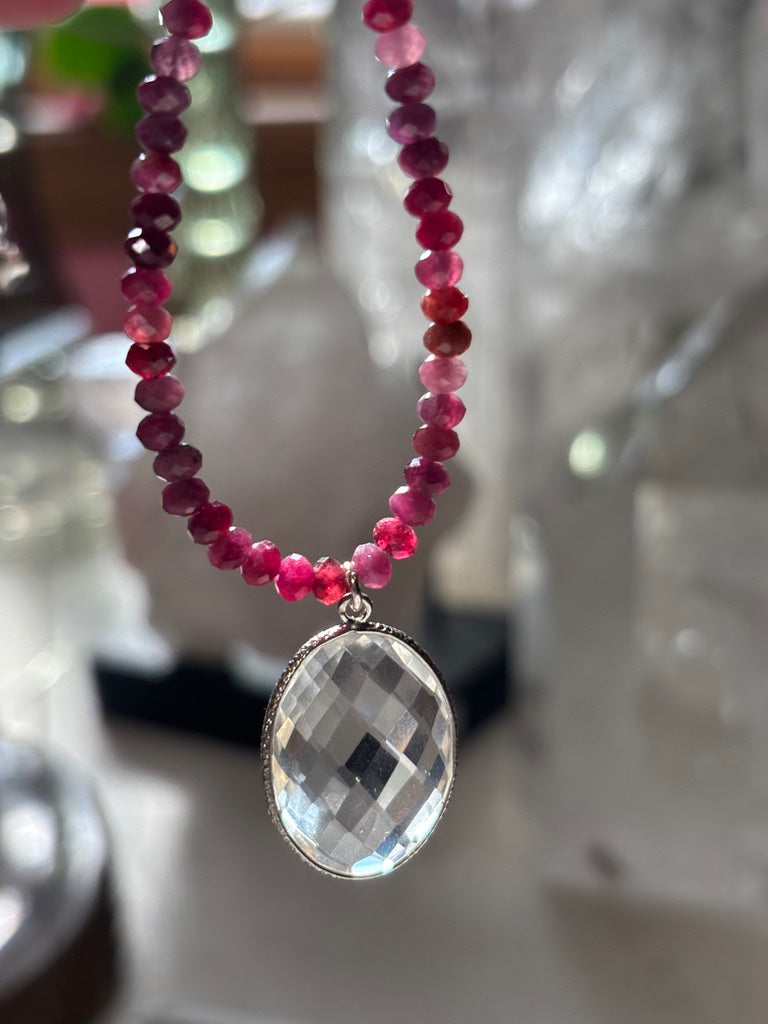Crimson Key — Red Spinel and Lemurian Quartz
