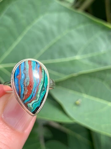 Rainbow Calsillica Ring size 8