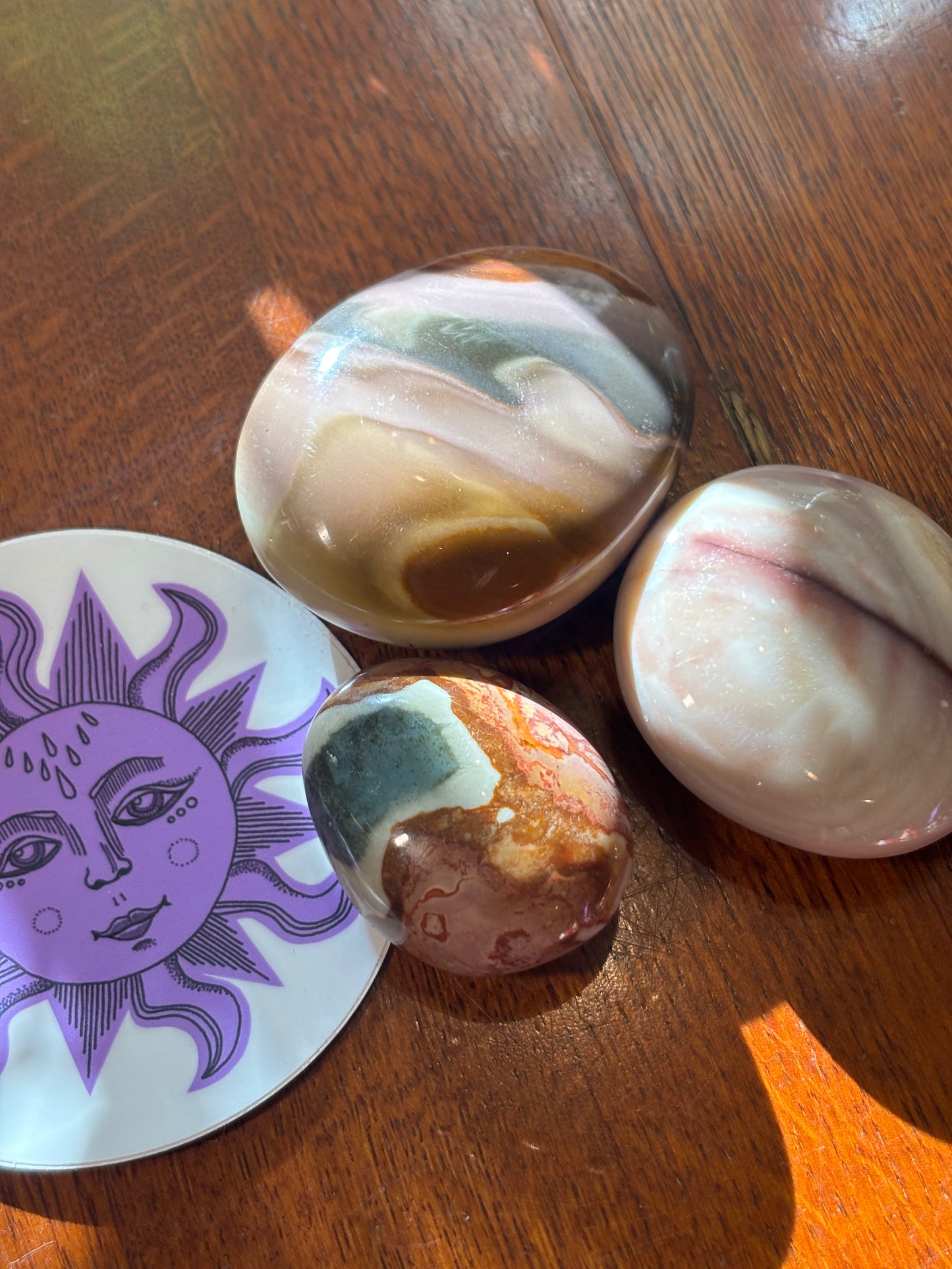 Polychrome Jasper Palm Stone SET - BUNDLE OF 3 | Madagascar