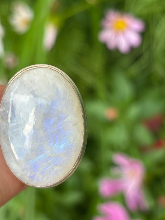 Rainbow Moonstone Ring size 8