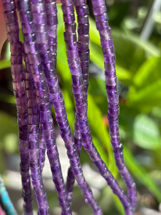 Amethyst Gemstone Necklace - 925 Sterling Silver clasp
