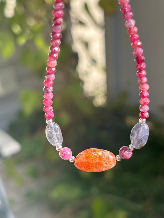 The Sacred Flame | Red Spinel • Pink Tourmaline • Sunstone • Iolite
