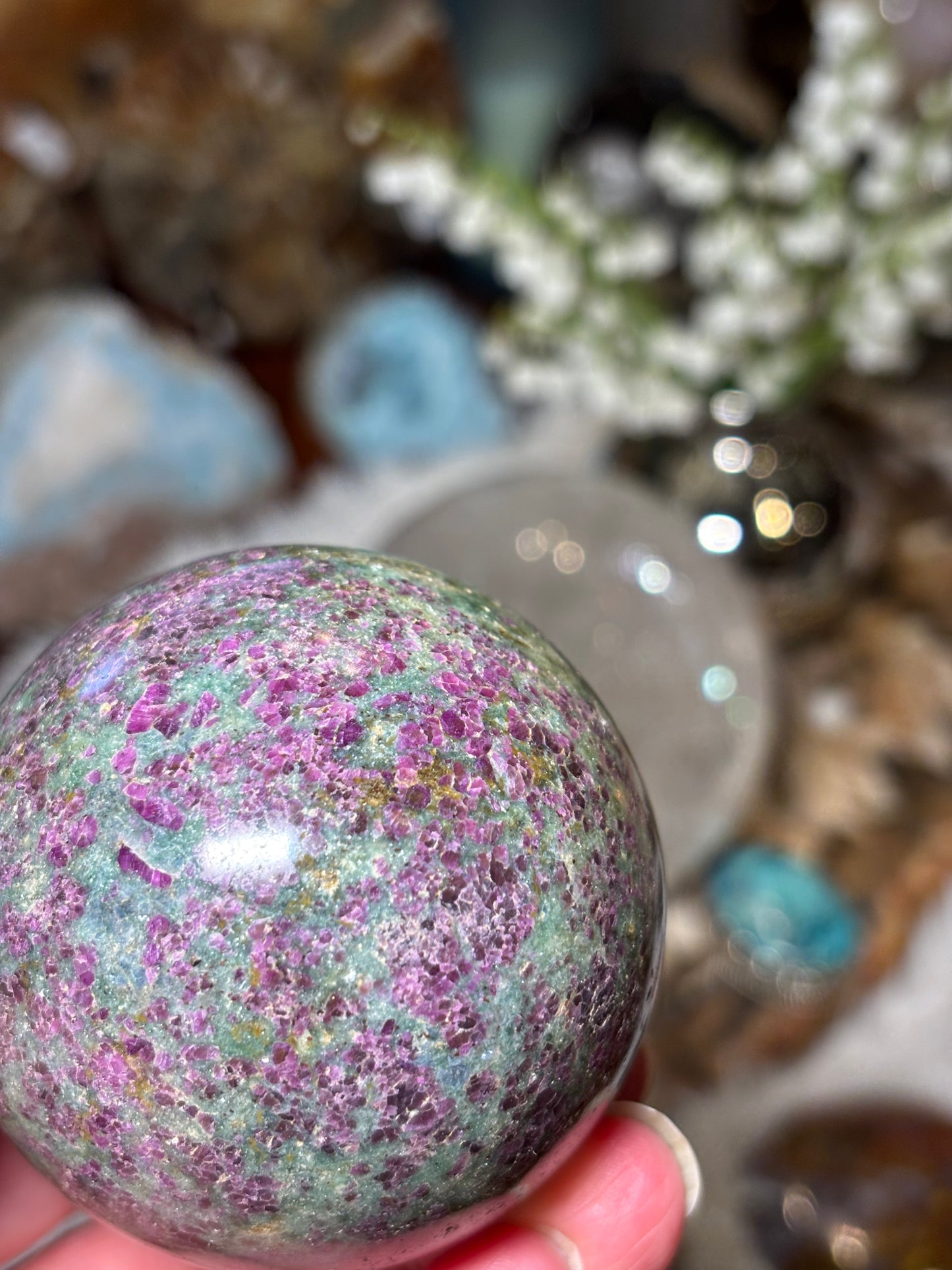 Ruby Kyanite Fuchsite - Sphere | India