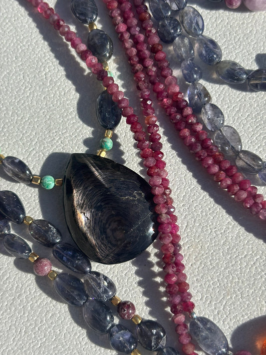 The Inner Oracle - Hypersthene • Iolite • Turquoise