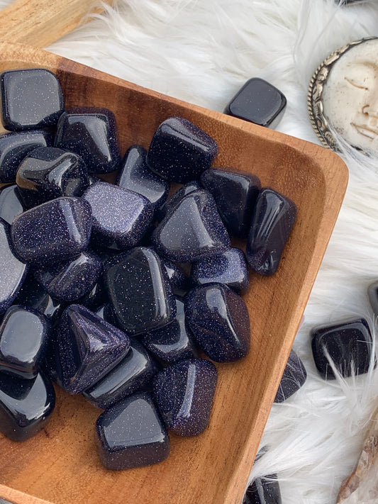 Blue Goldstone- Tumble