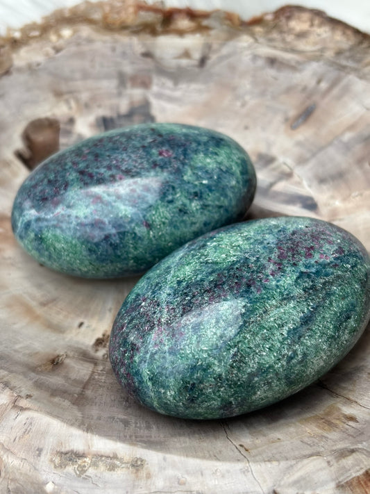 Ruby Kyanite Fuchsite - Palm Stone | India