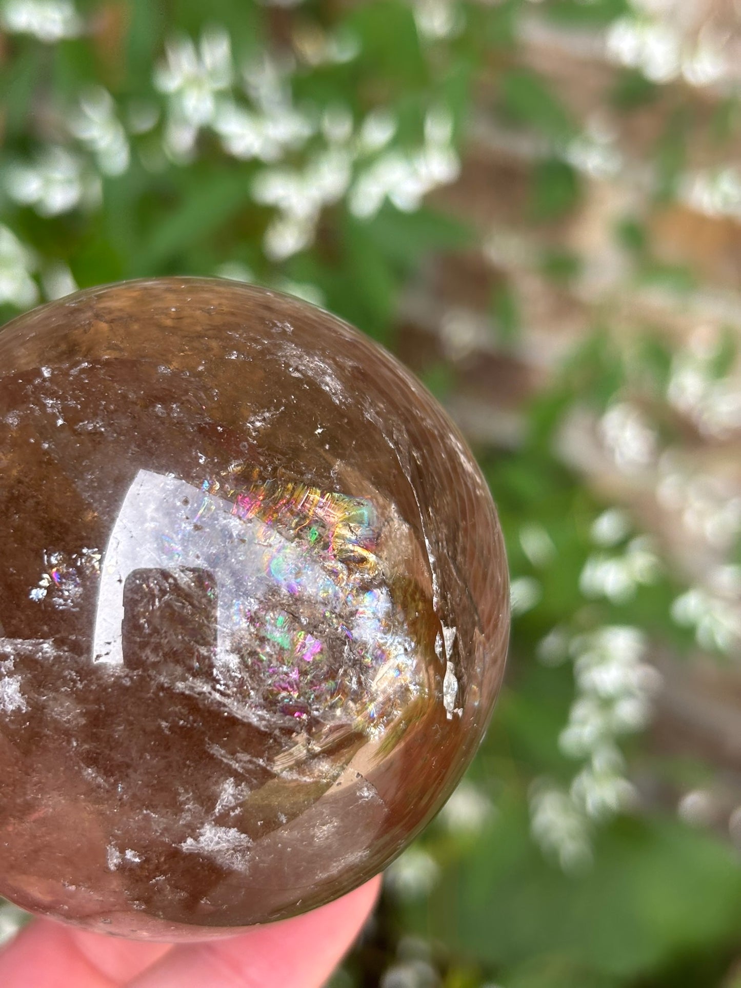 Lemurian Smokey Quartz Sphere - Brazil