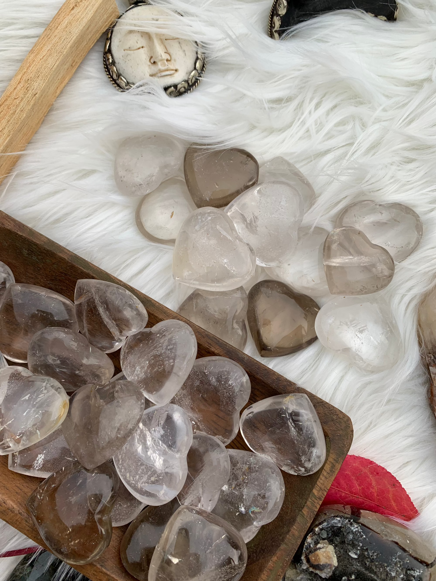 Quartz - Heart - Smokey Quartz | Clear Quartz