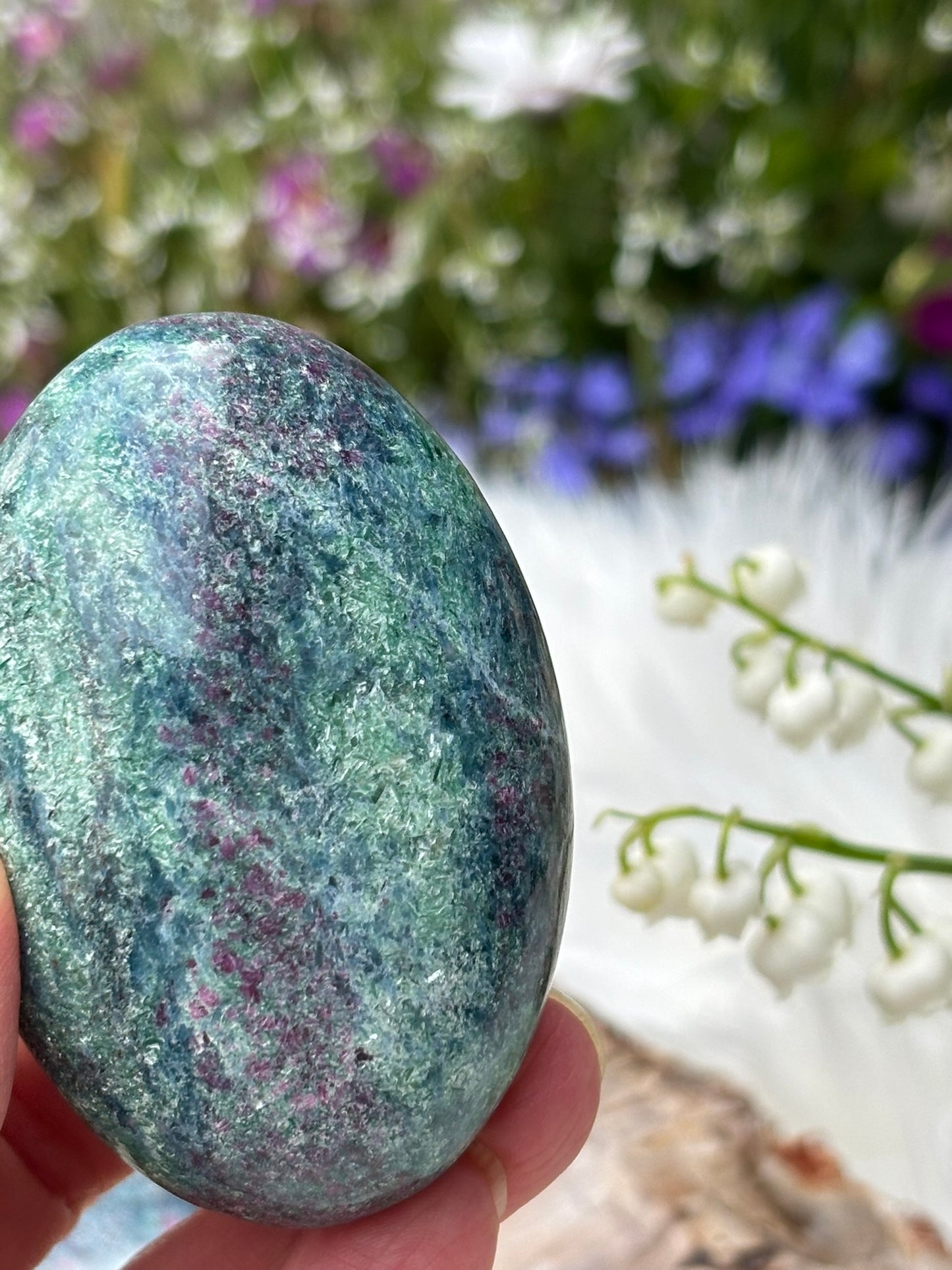 Ruby Kyanite Fuchsite - Palm Stone | India