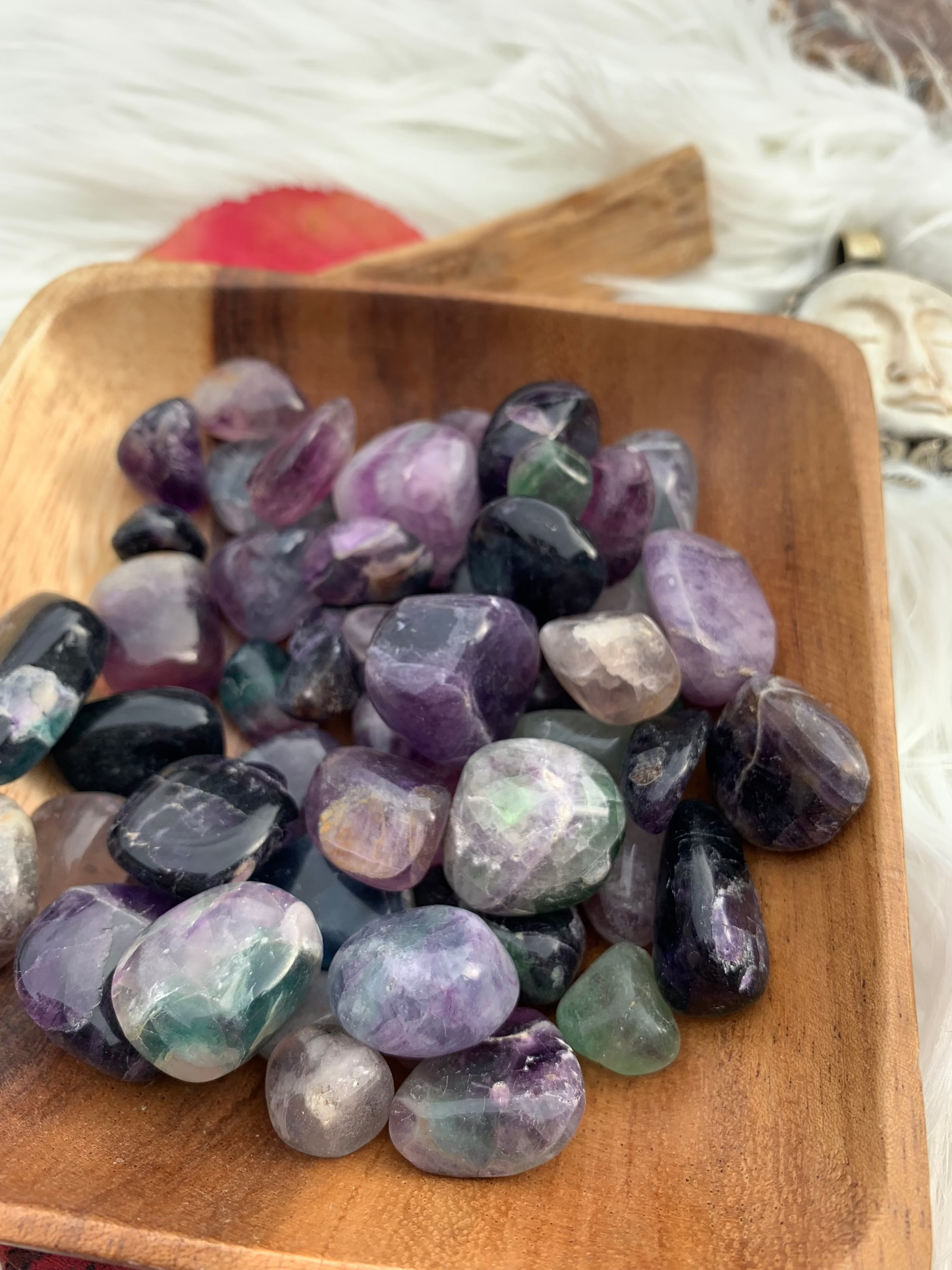 Rainbow Fluorite - tumbles - small