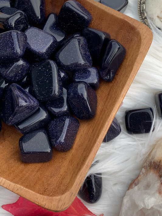 Blue Goldstone- Tumble