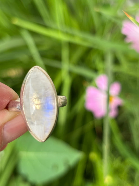Rainbow Moonstone Ring size 9