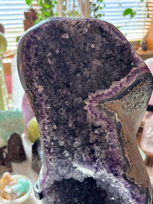 Amethyst Cluster on stand - Brazil