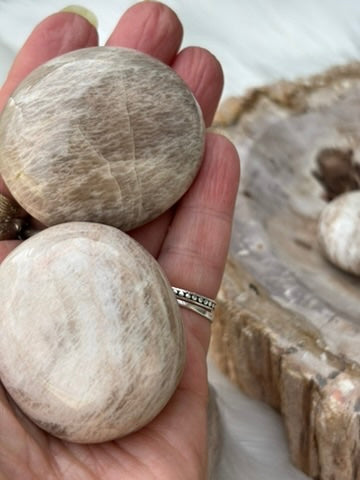 Microline Moonstone Palm Stone | Madagascar