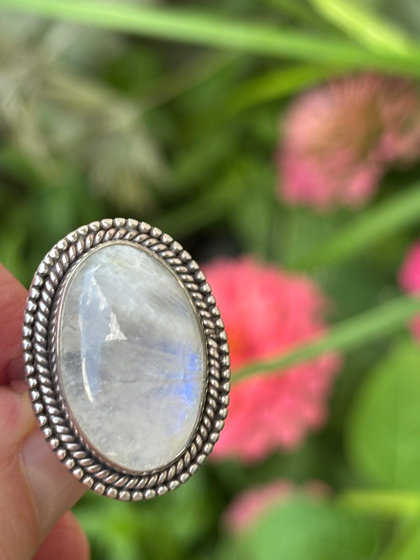 Rainbow Moonstone Ring size 7