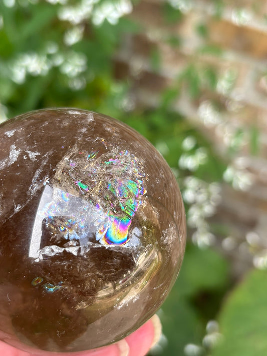 Lemurian Smokey Quartz Sphere - Brazil