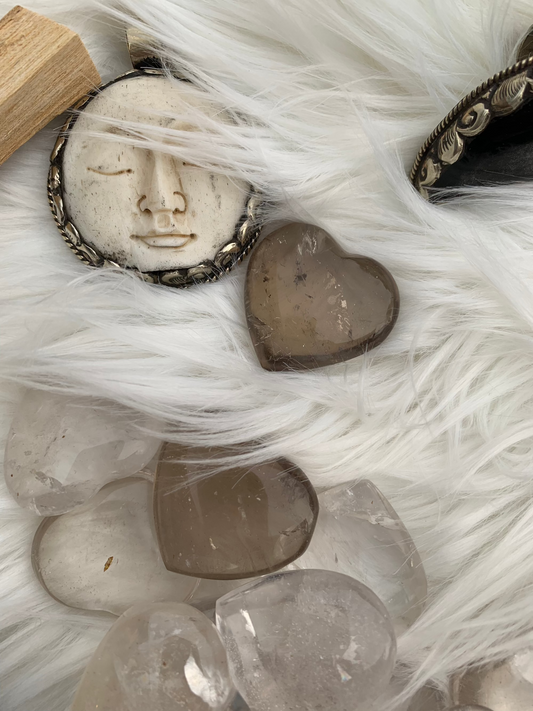 Quartz - Heart - Smokey Quartz | Clear Quartz