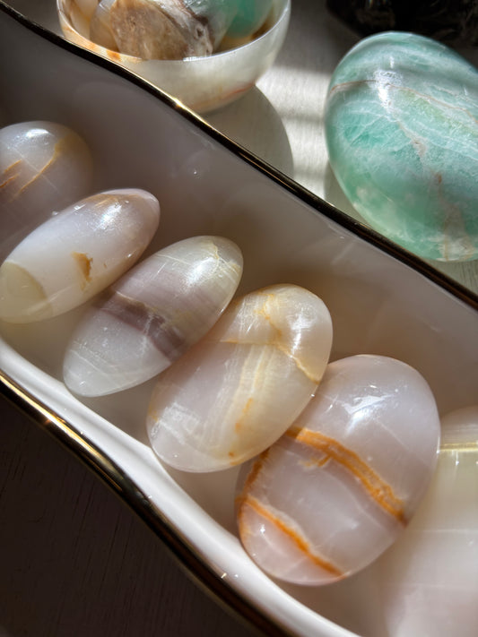 Watermelon Calcite - Palm Stone - Pakistan