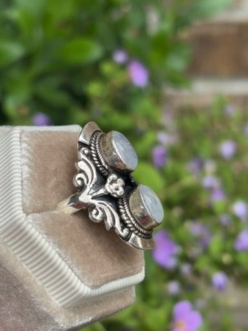 Rainbow Moonstone Ring size 7